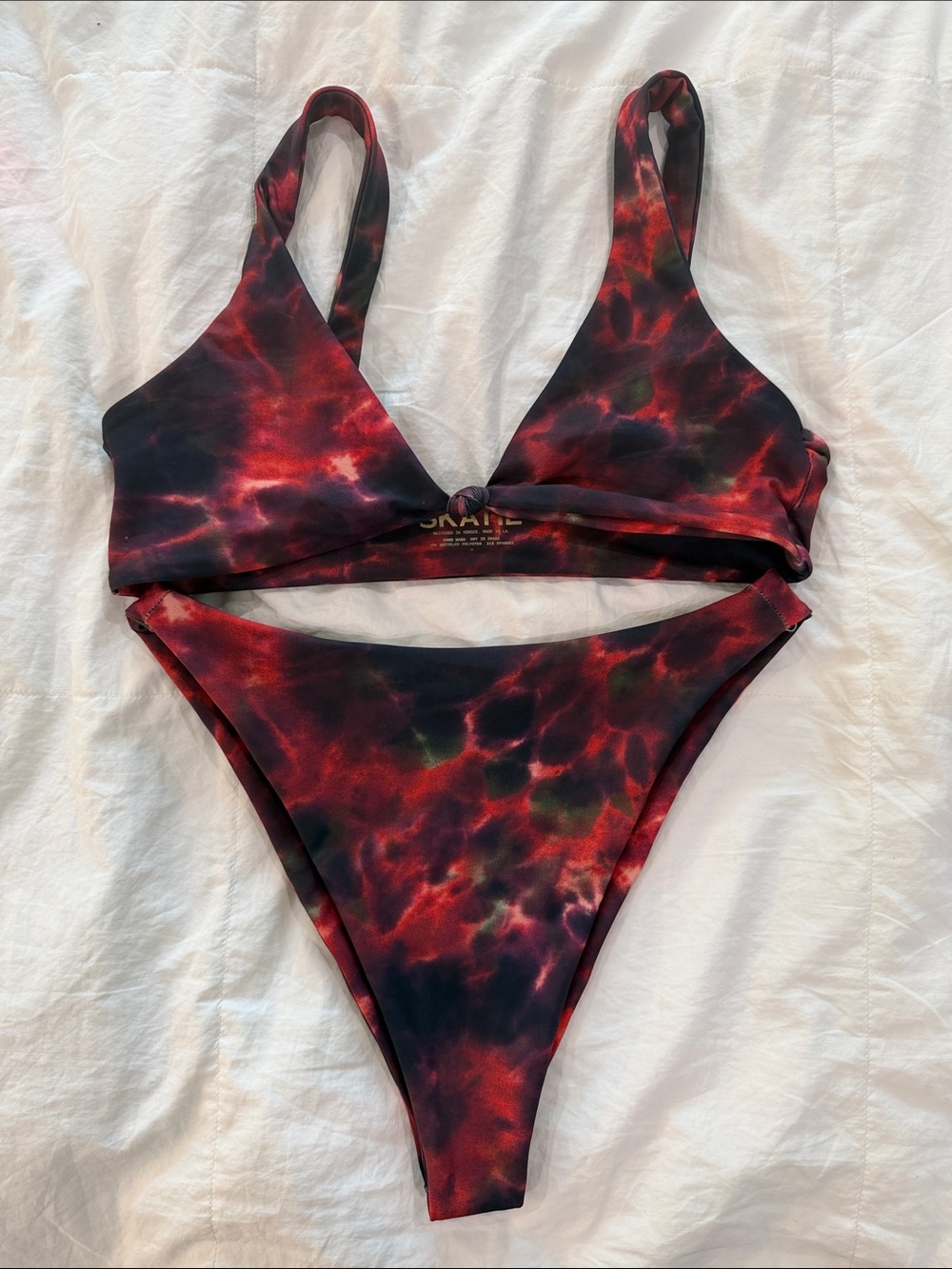 Skater Tie-Dye Red & Black Two-Piece Bikini